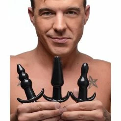 XR Brands Frisky Thrill Trio Noir Anal Plug Set