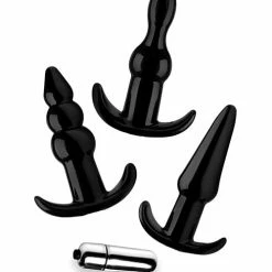 XR Brands Frisky Thrill Trio Noir Anal Plug Set