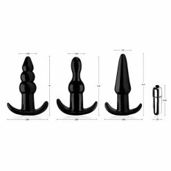 XR Brands Frisky Thrill Trio Noir Anal Plug Set