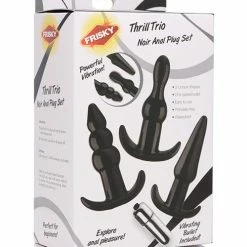 XR Brands Frisky Thrill Trio Noir Anal Plug Set