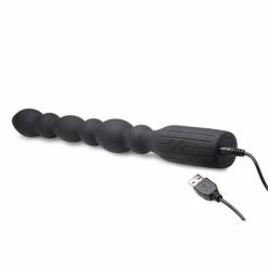 XR Brands Master Series 10x Viper Silicone Anal Beads Vibrator - Black