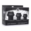 XR Brands Master Series Gape-grommets 3 Piece Hollow Silicone Anal Dilator Set - Black Anal Toys