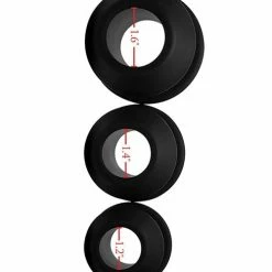 XR Brands Master Series Gape-grommets 3 Piece Hollow Silicone Anal Dilator Set - Black Anal Toys