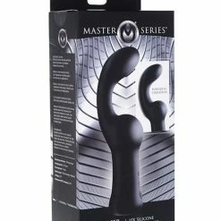 XR Brands Anal Toys Master Series Pleaser Hook 10x Silicone Anal Vibrator - Black