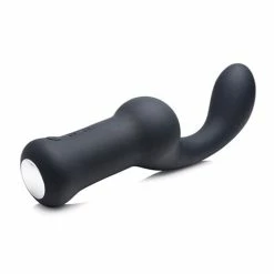 XR Brands Anal Toys Master Series Pleaser Hook 10x Silicone Anal Vibrator - Black