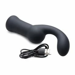 XR Brands Anal Toys Master Series Pleaser Hook 10x Silicone Anal Vibrator - Black