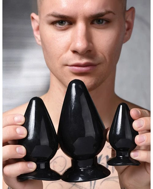 XR Brands Master Series Triple Anal Plug - Black Set Of 3