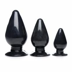 XR Brands Master Series Triple Anal Plug - Black Set Of 3