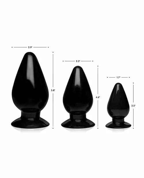 XR Brands Master Series Triple Anal Plug - Black Set Of 3