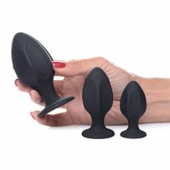 XR Brands Master Series Triple Juicers Silicone Anal Trainer Set - Black