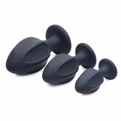 XR Brands Master Series Triple Juicers Silicone Anal Trainer Set - Black