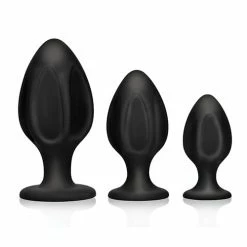XR Brands Master Series Triple Juicers Silicone Anal Trainer Set - Black