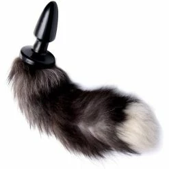 XR Brands Tailz Grey Fox Tail Anal Plug