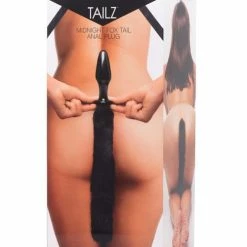 XR Brands Tailz Midnight Fox Tail Glass Anal Plug