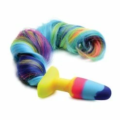 XR Brands Anal Toys Tailz Rainbow Unicorn Tail Anal Plug