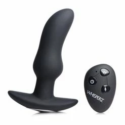 XR Brands Whisperz Voice Activated 10x Vibrating Prostate Plug With Remote Control - Black