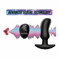 XR Brands Whisperz Voice Activated 10x Vibrating Prostate Plug With Remote Control - Black
