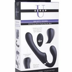 XR Brands Strap-U Mighty Rider 10x Vibrating Silicone Strapless Strap On