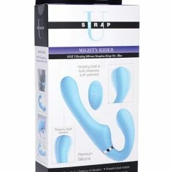 XR Brands Strap-U Mighty Rider 10x Vibrating Silicone Strapless Strap On