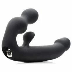 XR Brands Strap U Tri-volver 7x Vibrating Strapless Strap On - Black Dildos