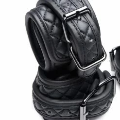 XR Brands Master Series Concede Wrist & Ankle Restraint Set With Bonus Hog-tie Adaptor - Black