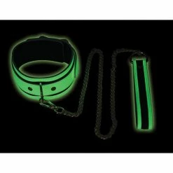 XR Brands Master Series Kink In The Dark Glowing Collar With Leash