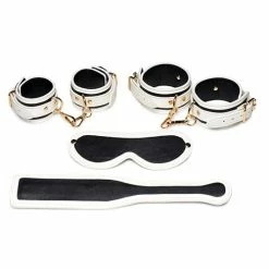 XR Brands Kink & BDSM Master Series Kink In The Dark Glowing Cuffs & Blindfold & Paddle Set
