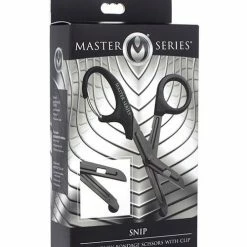 XR Brands Master Series Snip Heavy Duty Bondage Scissors With Clip - Black Kink & BDSM