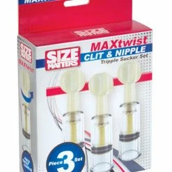 XR Brands Size Matters Max Twist Triplets Nipple And Clit Suckers - Clear Kink & BDSM