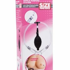 XR Brands Size Matters Nipple Pumping System With Dual Cylinders - Clear