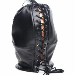 XR Brands Kink & BDSM Strict Zip Front Bondage Hood - Black