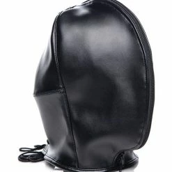 XR Brands Kink & BDSM Strict Zip Front Bondage Hood - Black