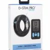 XR Brands Zeus ElectroSex E-stim Pro Silicone Vibrating Cock Ring With Remote - Black Kink & BDSM