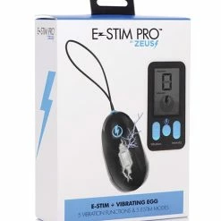 XR Brands Zeus ElectroSex E-stim Pro Silicone Vibrating Egg With Remote - Black