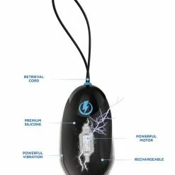 XR Brands Zeus ElectroSex E-stim Pro Silicone Vibrating Egg With Remote - Black