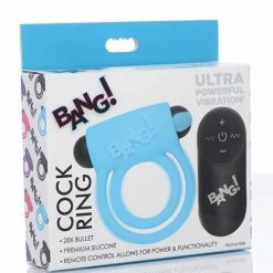 XR Brands Penis Toys Bang! Vibrating Cock Ring & Bullet With Remote Control