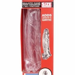 XR Brands Size Matters Realistic Penis Enhancer And Ball Stretcher - Clear