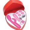 XR Brands Vibrators Frisky Passion Deluxe Kit With Heart Gift Box - Pink