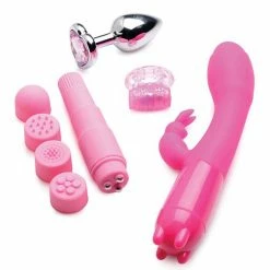 XR Brands Vibrators Frisky Passion Deluxe Kit With Heart Gift Box - Pink