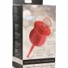 XR Brands Inmi Bloomgasm Rose Buzz Dual Ended Clit Stim & Vibrator - Red
