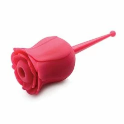 XR Brands Inmi Bloomgasm Rose Buzz Dual Ended Clit Stim & Vibrator - Red