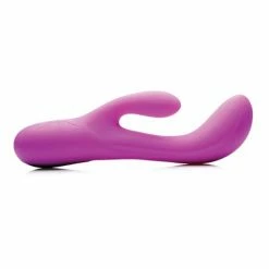 XR Brands Inmi Come Hither Pro Moving Hard Silicone Rabbit Vibrator - Purple Vibrators