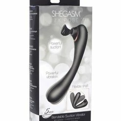 XR Brands Inmi Shegasm 7x Pose Bendable Suction Vibrator - Black Vibrators