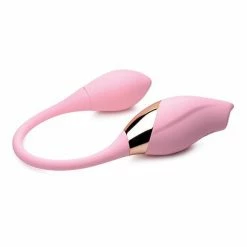 XR Brands Inmi Shegasm 8x Tandem Plus Silicone Suction Clit Stimulator & Egg - Pink Vibrators