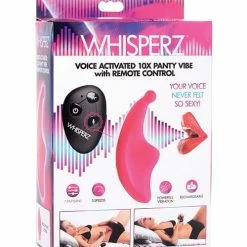 XR Brands Vibrators Whisperz Voice Activated 10x Panty Vibe With Remote Control - Pink