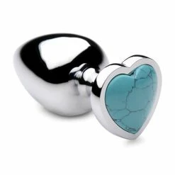 XR Brands Anal Toys Booty Sparks Gemstones Turquoise Heart Anal Plug