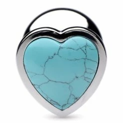 XR Brands Anal Toys Booty Sparks Gemstones Turquoise Heart Anal Plug