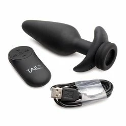 XR Brands Anal Toys Tailz Snap On Interchangeable 10x Vibrating Silicone Anal Plug With Remote