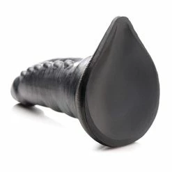 XR Brands Creature Cocks Beastly Tapered Bumpy Silicone Dildo - Silver & Black