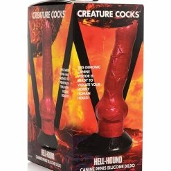 XR Brands Creature Cocks Hell-hound Canine Penis Silicone Dildo - Red & Black Dildos